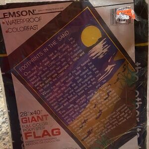 EMSON Giant Full Color Polyester Outdoor Footprints in the Sand Flag 28 X 40